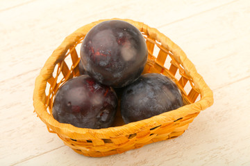 Ripe fresh plums