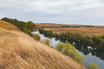 landscape with river and blue sky