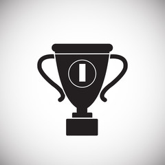Award cup on white background icon