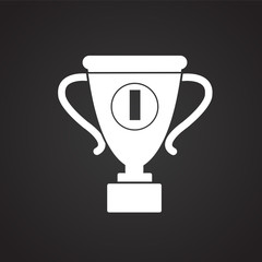 Award cup on black background icon