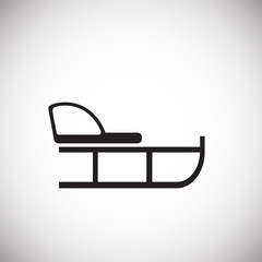 Sleigh on white background icon