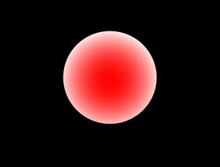 Abstract red circle on black background, gradient futuristic surface pattern