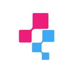 Pixel logo, Technology logo, Creative Design. EPS 10