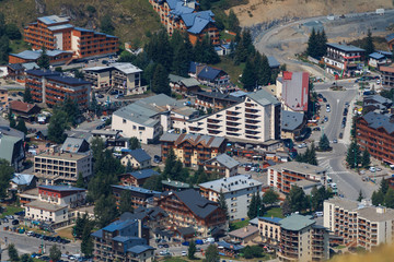 Village Les deux Alpes at summer time