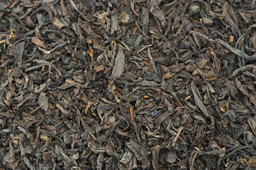 dried tea leaves macro selective focus