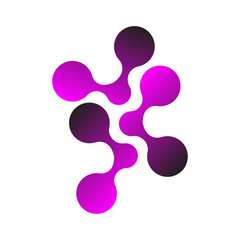 Technology logo in the form of atoms. Illustration Vector