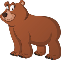 Cartoon cute bear. Vector illustration of funny happy animal.