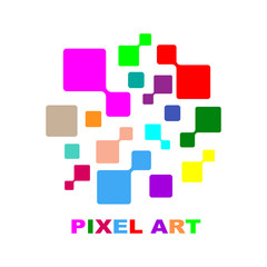 Pixel logo, Technology logo, Creative Design. EPS 10