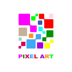Pixel logo design concept. Vector. Illustrator. EPS 10