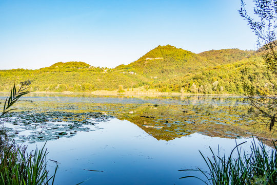 View On Fimon Lake In The Province Of Vicenza, Veneto - Italy