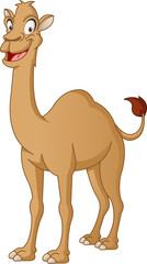 Cartoon cute camel. Vector illustration of funny happy animal.
