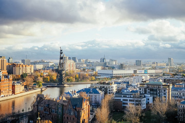 Moscow, view of the city. City panorama. Megalopolis.