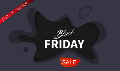 Black friday sale abstract promotion poster. End of season.