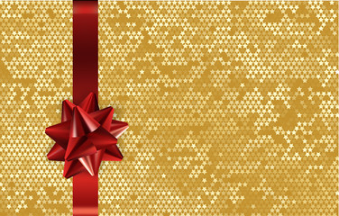 Christmas and New Year background with Gold glitter texture. Xmas card. Vector Illustration.