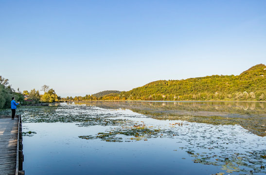 View On Fimon Lake In The Province Of Vicenza, Veneto - Italy