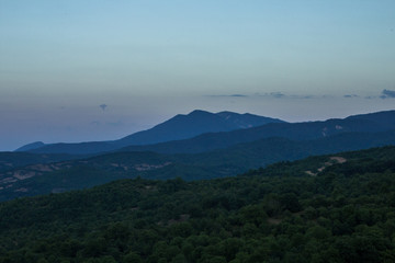 Beautiful sunrise in mountains