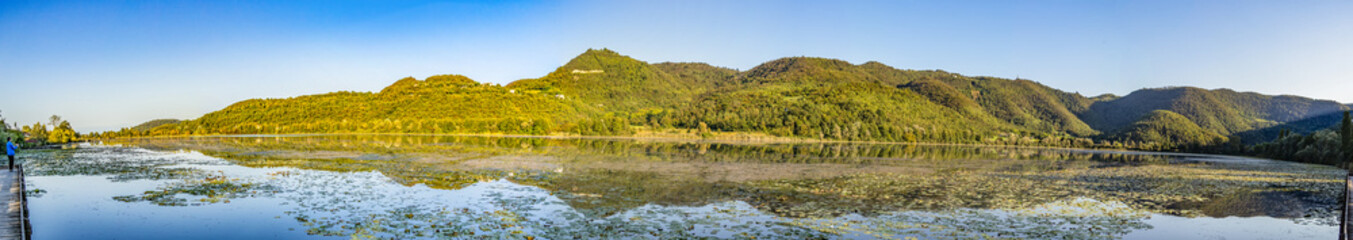 View on Fimon lake in the province of Vicenza, Veneto - Italy