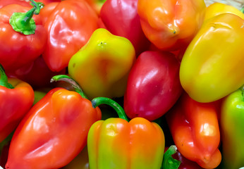 Background of red and green sweet pepper.