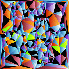 abstract vitrage with triangular multi colors grid