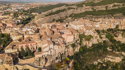 Fototapeta na wymiar Aerial view of Cuenca, picturesque place in Spain