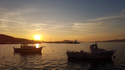 Naklejka premium sunset on sea