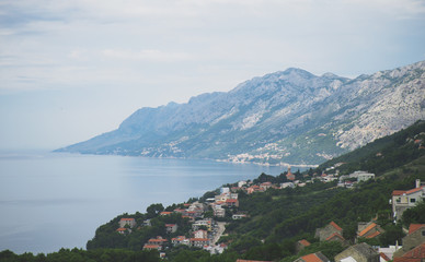Mountains and the sea. The coast of the Mediterranean Sea.