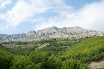 Fototapeta na wymiar Beautiful huge mountain hills in Dalmatia, Croatia.
