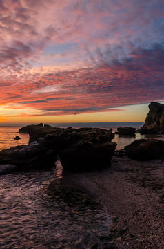 Seascape in Odesa during the sunrise in the autumn season © zyoma_1986