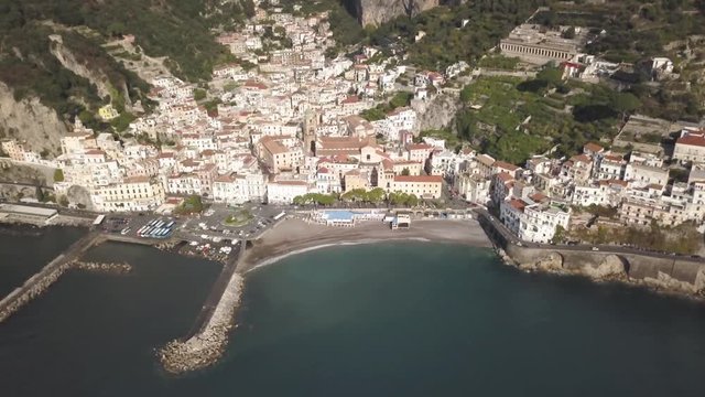 Aerial, vast town of Amalfi