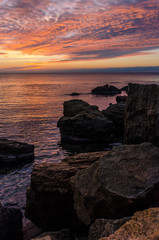 Obraz premium Seascape in Odesa during the sunrise in the autumn season