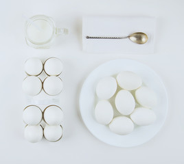 Fototapeta na wymiar Eggs composition on table