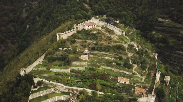 Aerial, scenic Castello di San Nicola Thoro-Plano