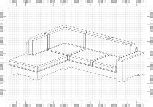 Sofa Architect blueprint Stock-Illustration | Adobe Stock