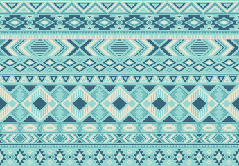 Ikat pattern tribal ethnic motifs geometric seamless vector background. Rich indian tribal motifs clothing fabric textile print traditional design with triangle and rhombus shapes.