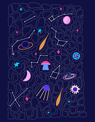 Space Galaxy abstract beautiful background template. 