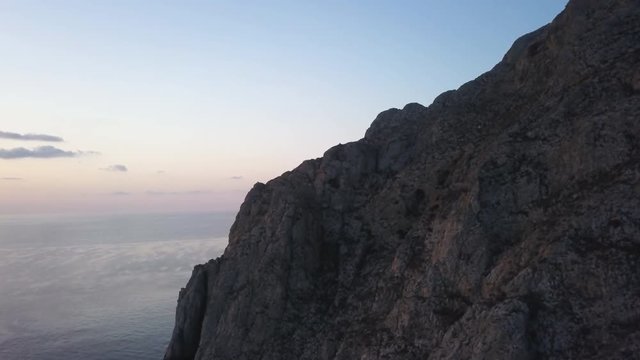Coastal cliffs in Greece, aerial