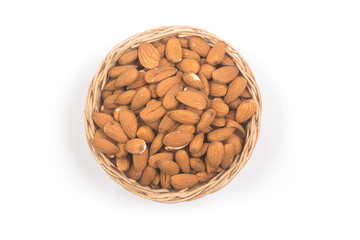 Raw Almonds peeled in a bowl