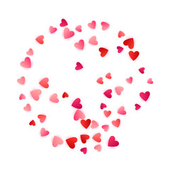 Red flying hearts bright love passion vector background.
