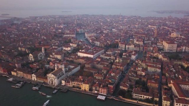 Venice cityscape, wide aerial