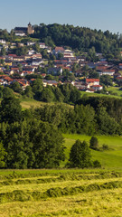 Fototapeta na wymiar Smartphone HD wallpaper of beautiful view near Kirchberg im Wald - Bavarian Forest - Bavaria - Germany