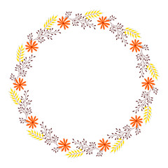 Fototapeta na wymiar Autumn wreath illustration