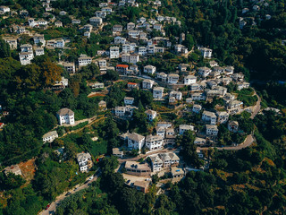 Fototapeta premium small town in the countryside, aerial photography