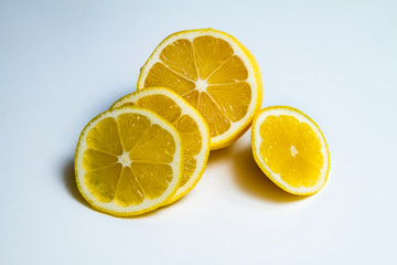 ripe lemon on white background
