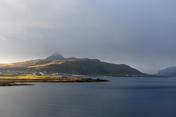 Gravdal and mountains in Lofoten, Norway