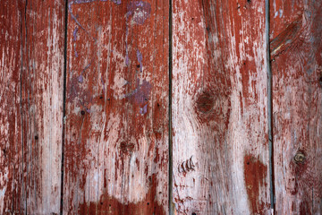 Old textured board with cracks and craquelure.