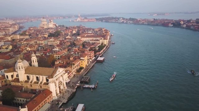 Scenic river in Venice, aerial
