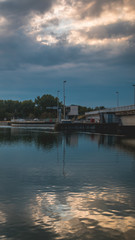 Smartphone HD wallpaper of beautiful reflections at sunset near Plattling - Isar - Bavaria - Germany