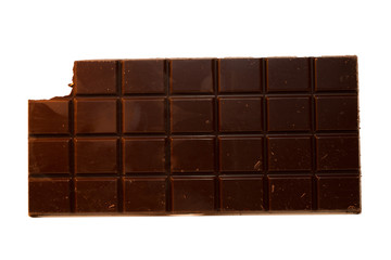 tablet chocolate on white background
