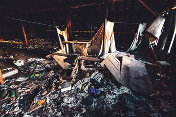 abandoned, devastated and messy room