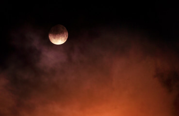 moon under a dark cloud, night sky, background